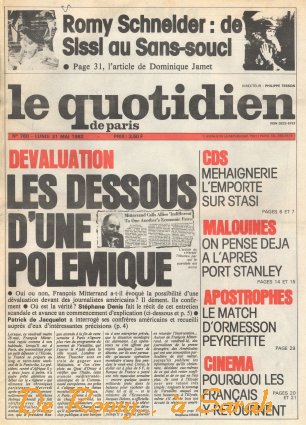 1982-05-31 - Quotidien Paris - N° 780