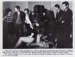 Photo-de-tournage-de-lenfer-publiee-dans-le-film-francais-n1051-10-juillet-1964